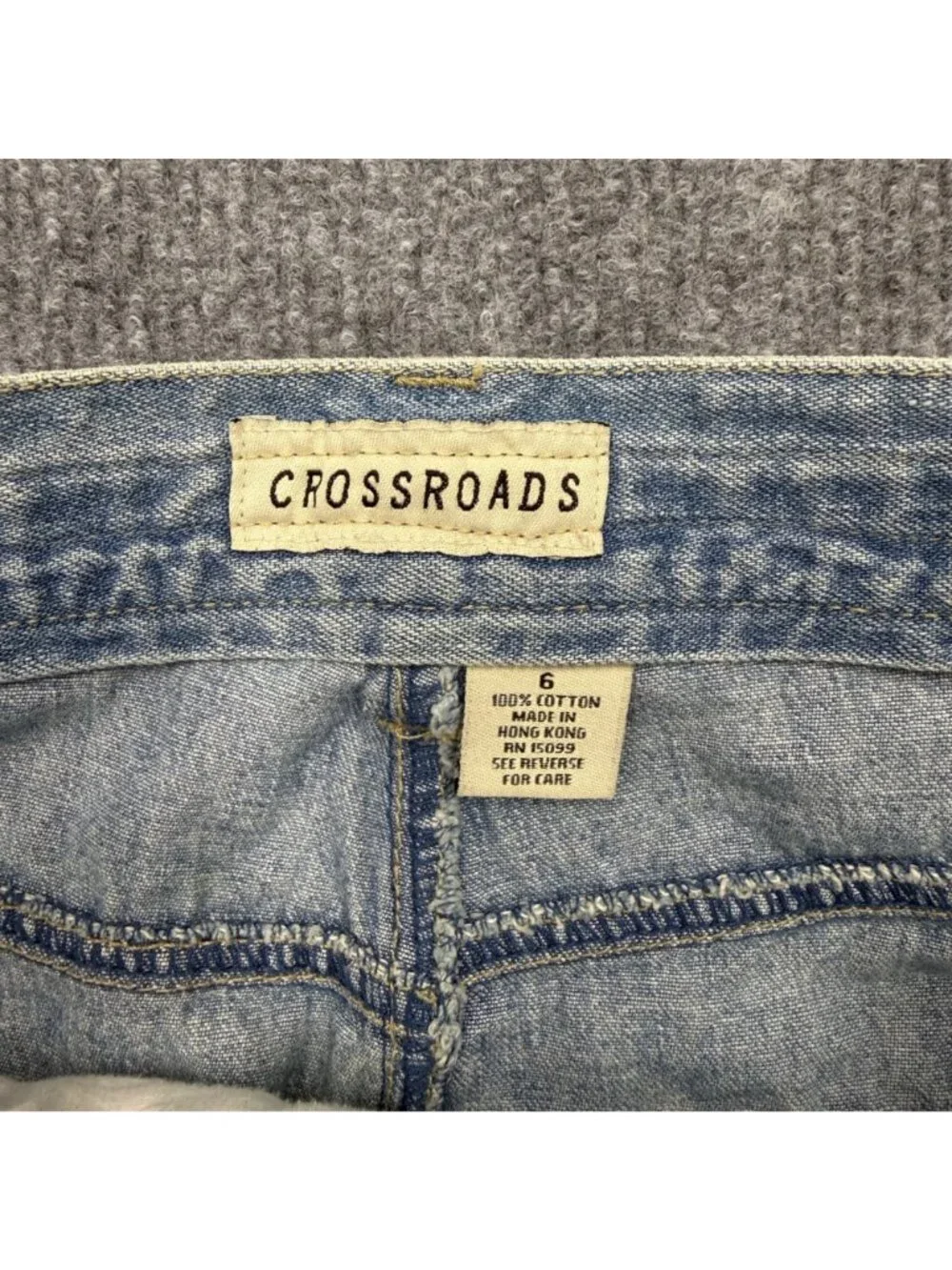 VTG Y2K 90s‎ Embroidered Beaded Denim Mini Skirt Western Boho Festival Size 6